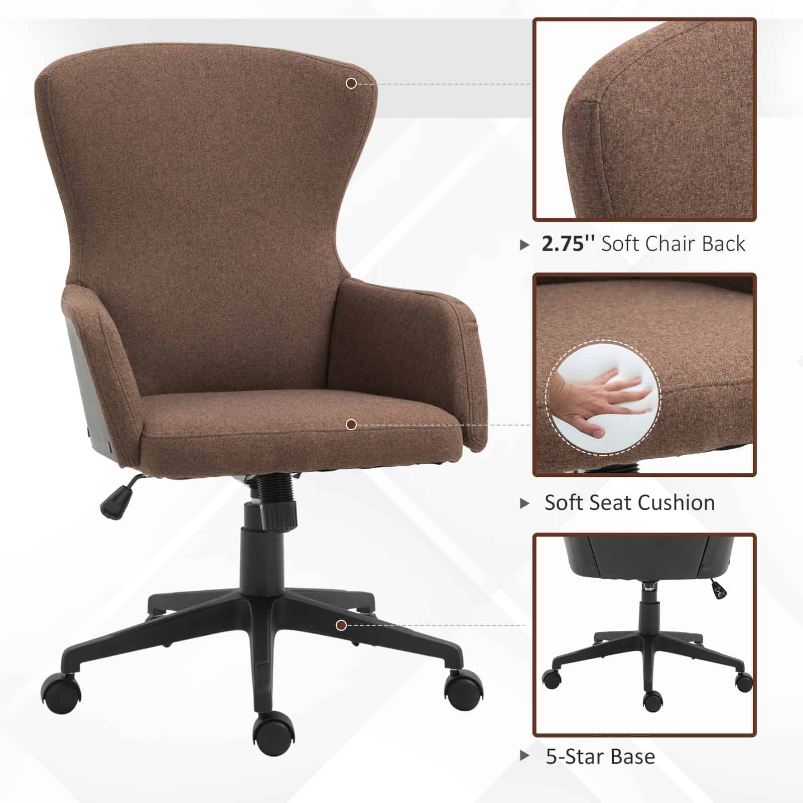 Vinsetto Ergonomic Rolling Office Desk & Computer Chair