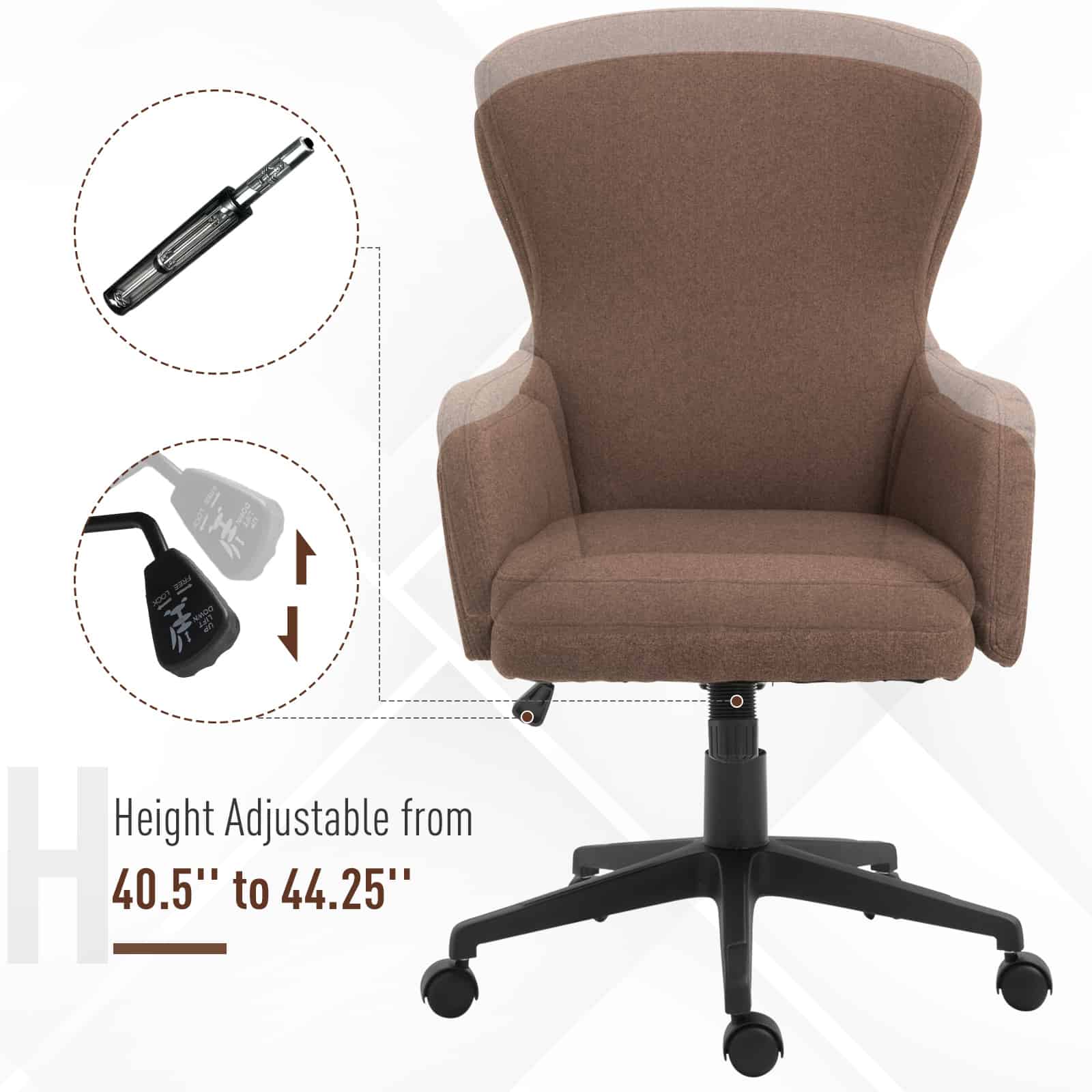 Vinsetto Ergonomic Rolling Office Desk & Computer Chair