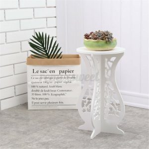 Round White WPC Outdoor/Indoor End Table