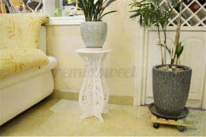Round White WPC Outdoor/Indoor End Table