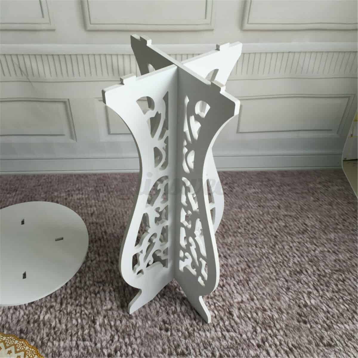 Round White WPC Outdoor/Indoor End Table