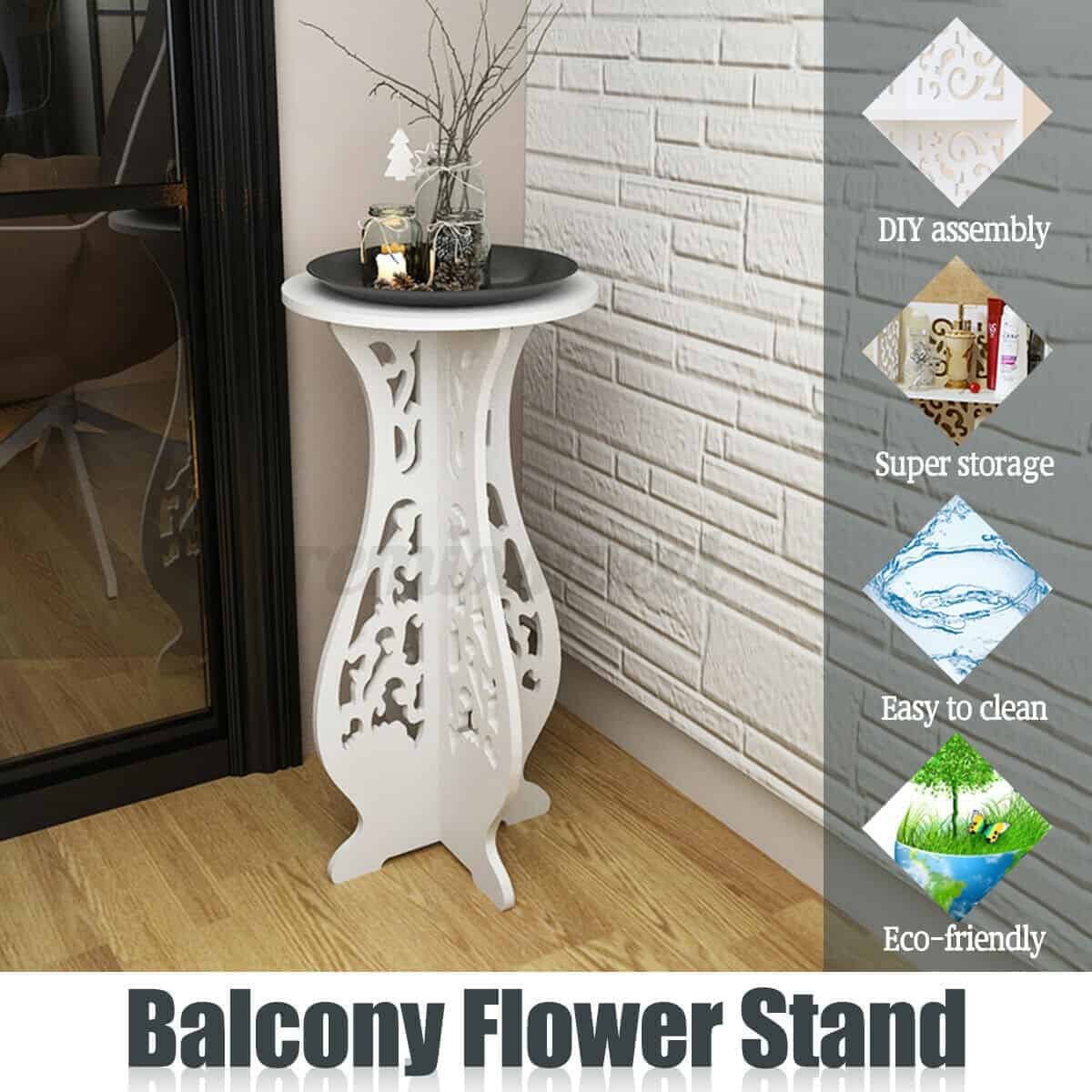 Round White WPC Outdoor/Indoor End Table