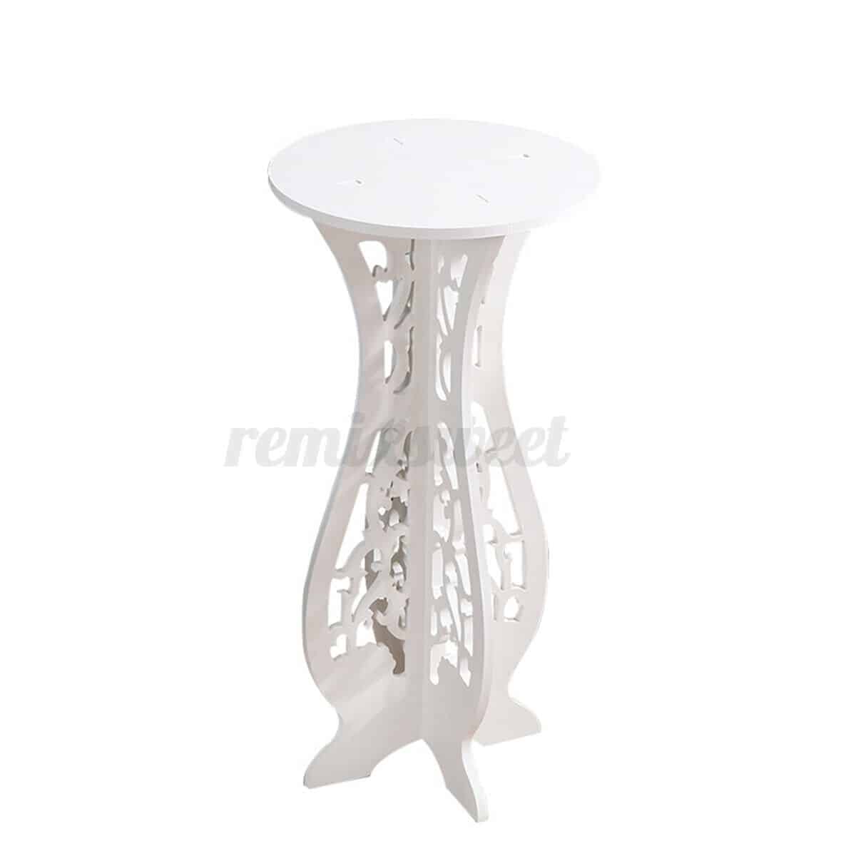 Round White WPC Outdoor/Indoor End Table