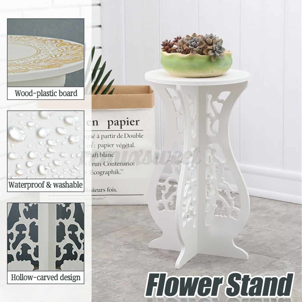 Round White WPC Outdoor/Indoor End Table