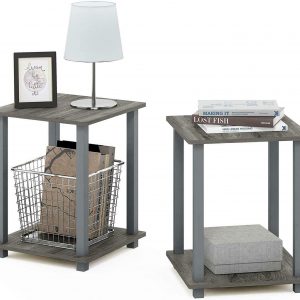 Set Of 2 Composite Wood Nightstand End Tables