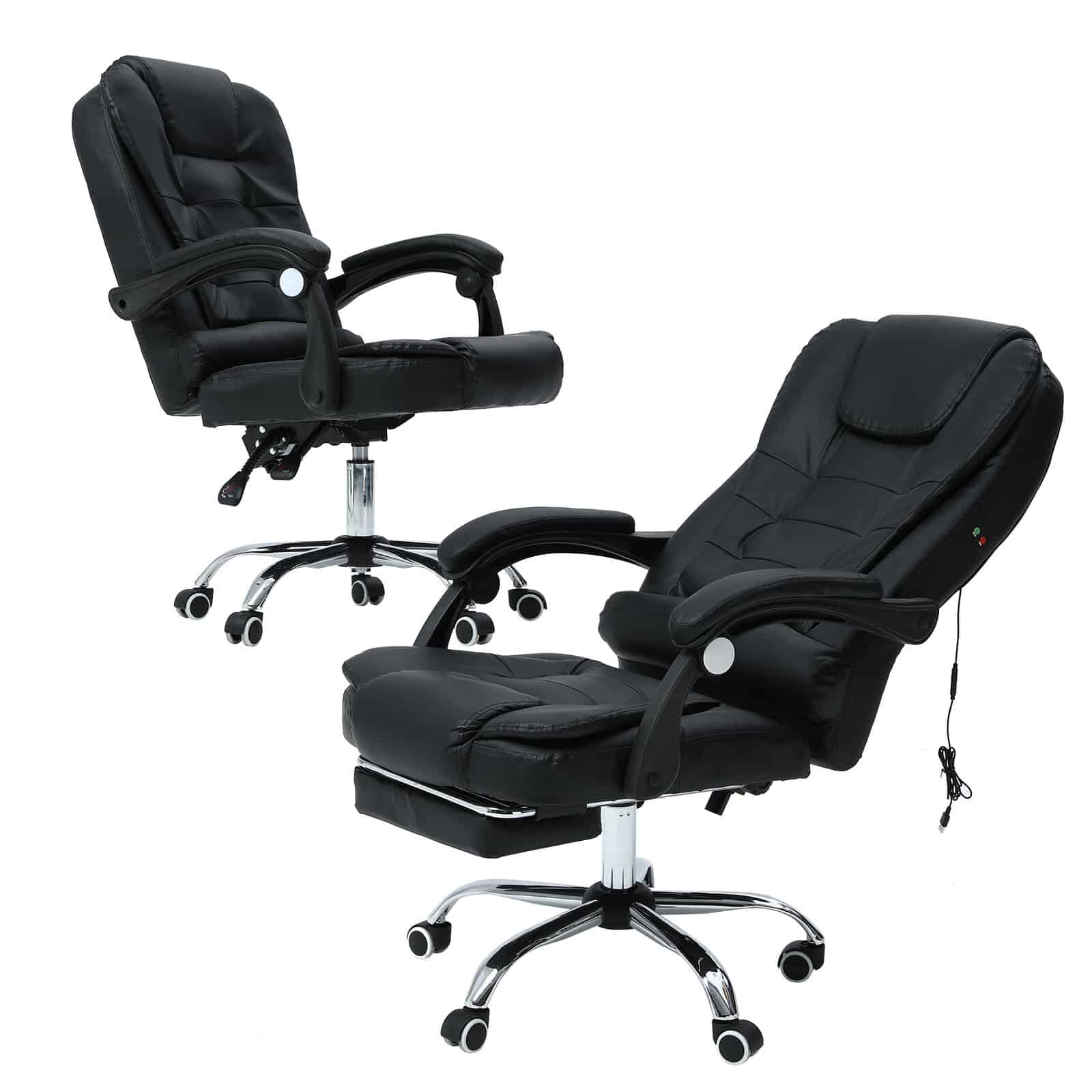 Black Executive Massage Reclining Office Chair