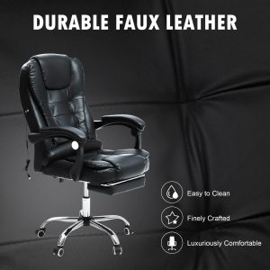 Black Executive Massage Reclining Office Chair