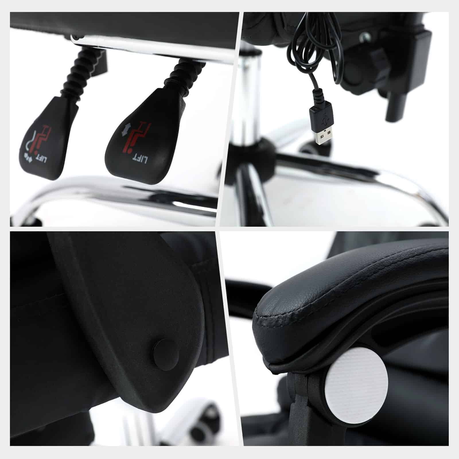 Black Executive Massage Reclining Office Chair