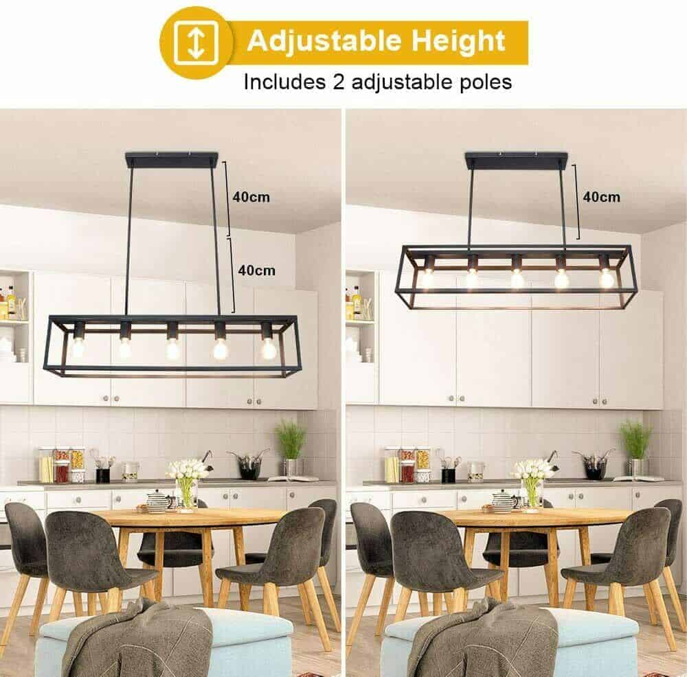 Industrial Linear 5-Light Caged Ceiling Light / Pendant