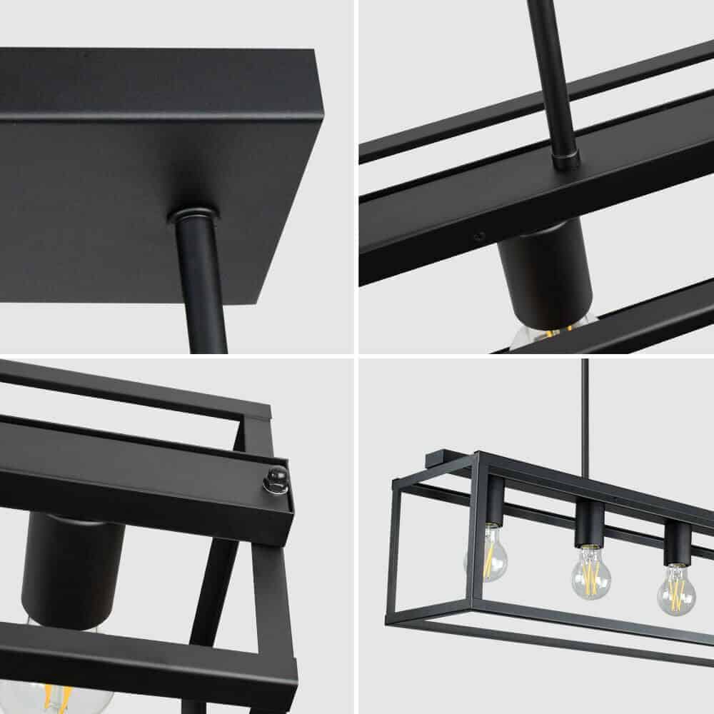 Industrial Linear 5-Light Caged Ceiling Light / Pendant