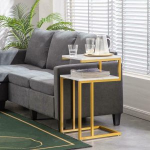 C-Type MDF Marble Side Table
