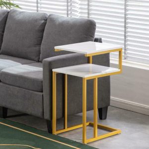 C-Type MDF Marble Side Table