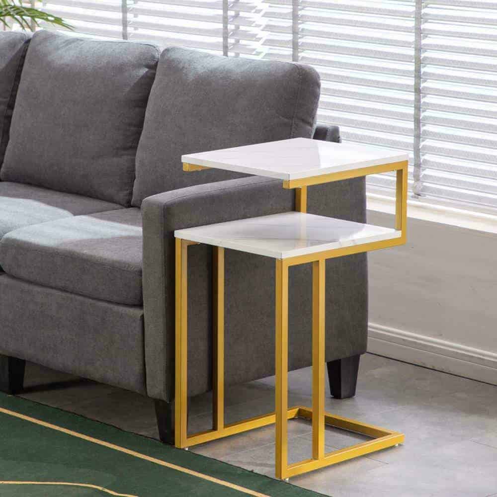C-Type MDF Marble Side Table