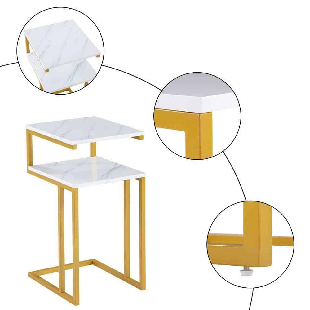 C-Type MDF Marble Side Table