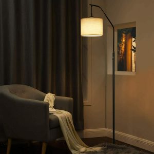 DEWENWILS Arc Modern Floor Lamp with LED Dimmable Bulbs
