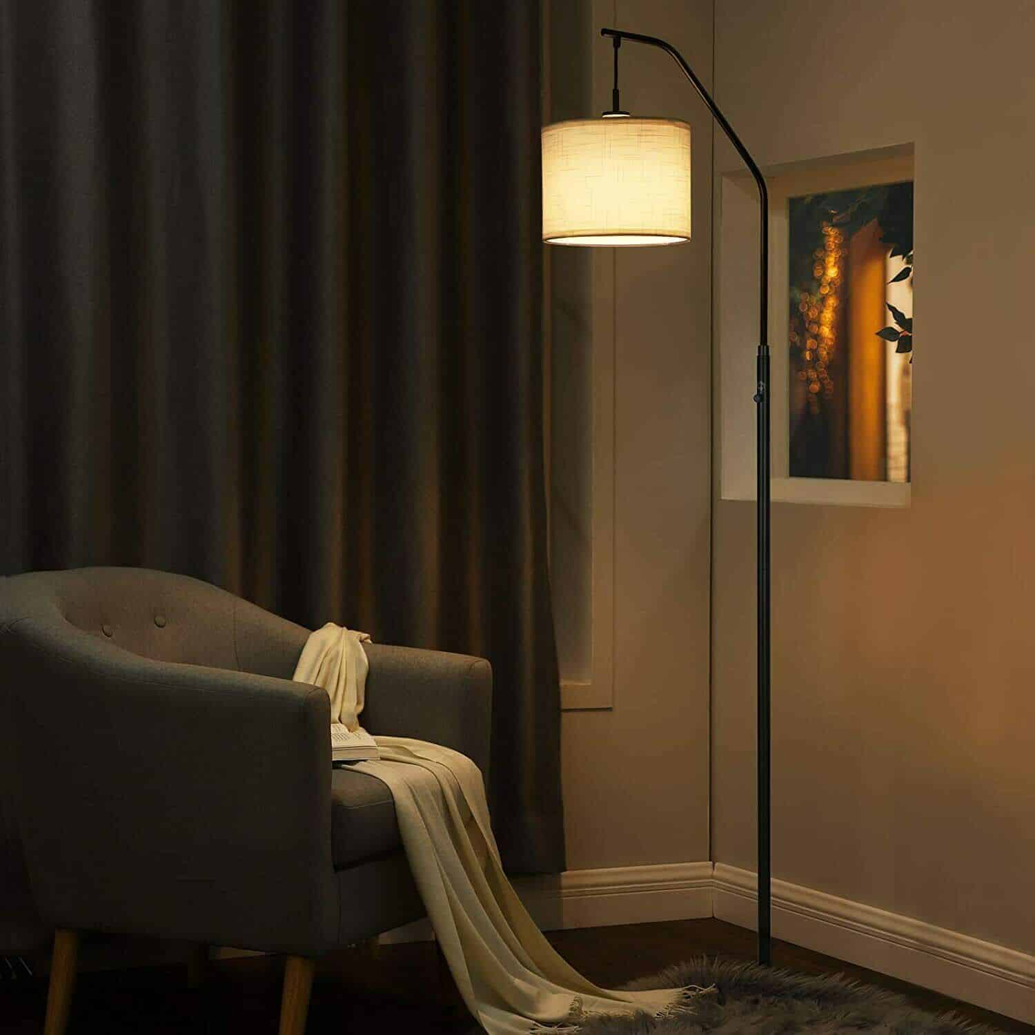 DEWENWILS Arc Modern Floor Lamp with LED Dimmable Bulbs