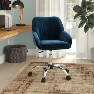 Blue Velvet Mid-Back Desk Office Chair