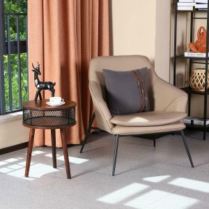 Himimi Industrial Wooden Small Circle Side Table