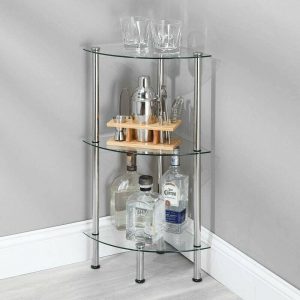 3-Tier Living Room Glass Corner Table
