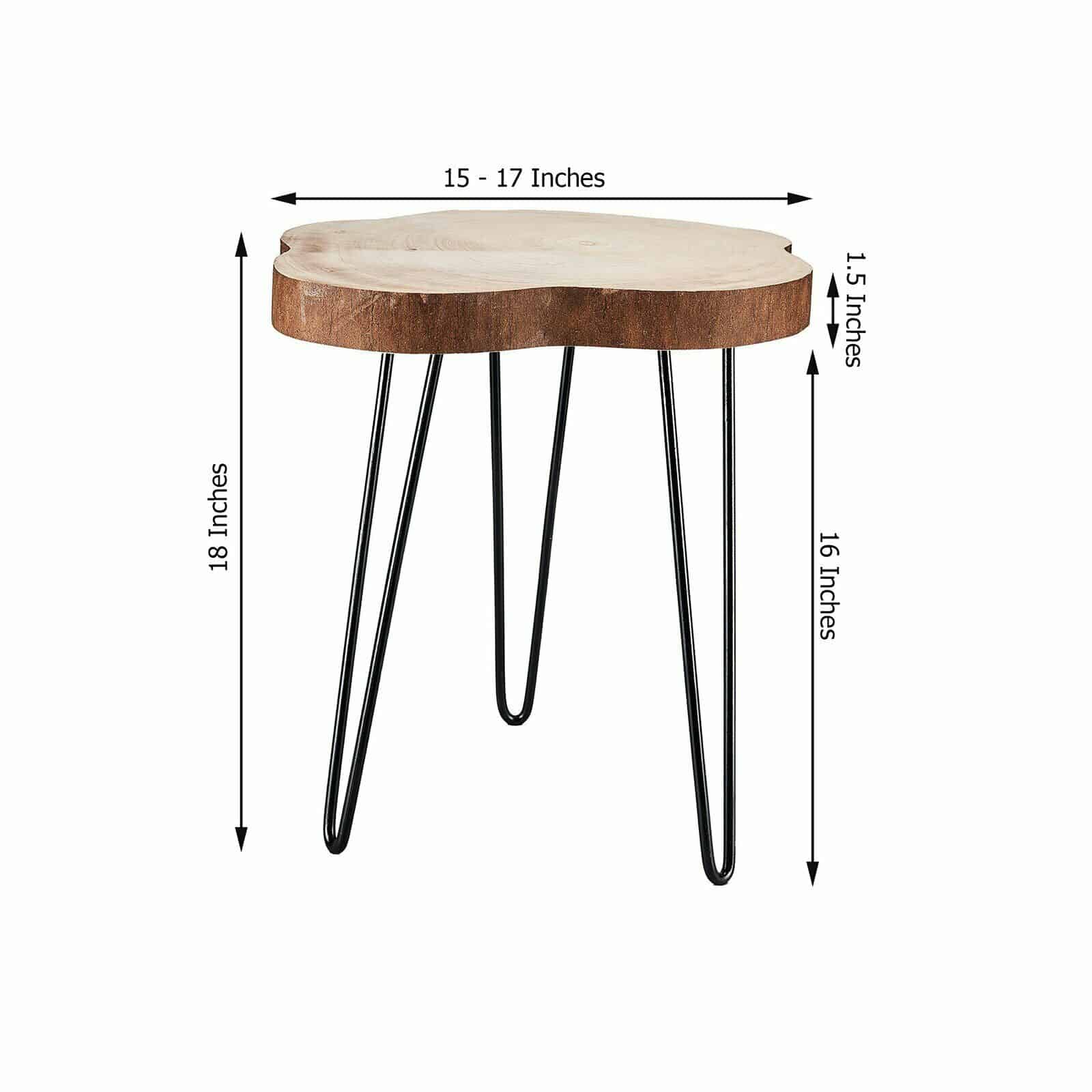 Natural Wood Sliced Round End Table