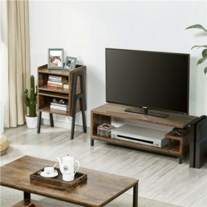 Accent Wood Side Table with Storage