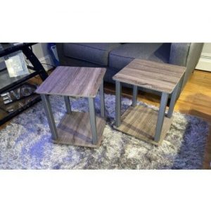 Set Of 2 Composite Wood Nightstand End Tables