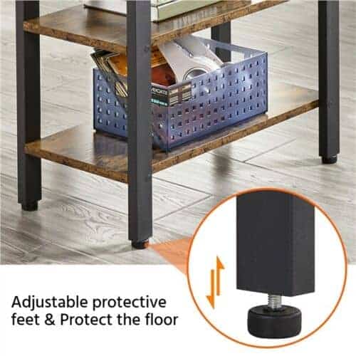 Modern Accent Side Table with Drawer and Shelves