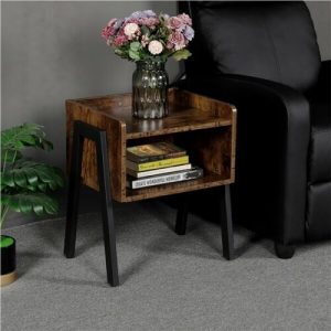 Accent Wood Side Table with Storage