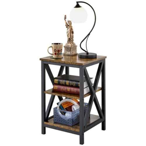 3-Tier Rustic Living Room Side Table