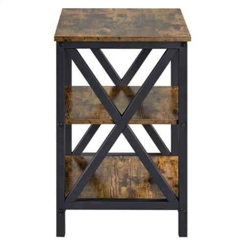 3-Tier Rustic Living Room Side Table