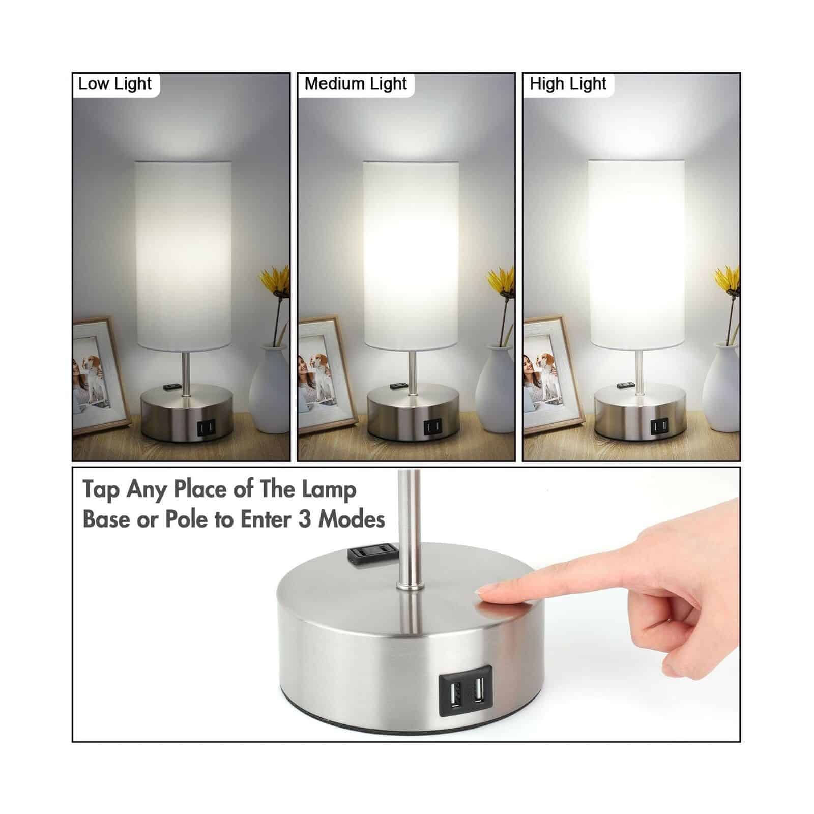 Set of 2 Bedside Table Lamps 1
