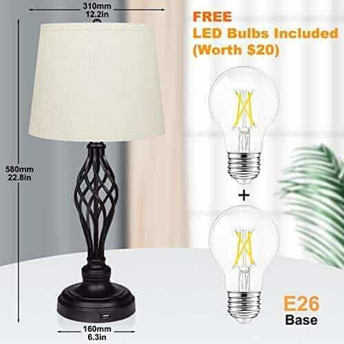 Set of 2 Touch 3-Way Dimmable Table Lamp 5