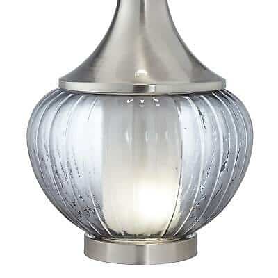 Set of 2 Brushed Nickel "Blue Glow" Table Lamps 2