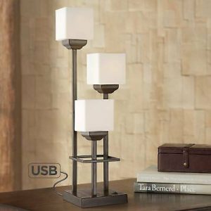 3-Light Tree Bronze Table Lamp