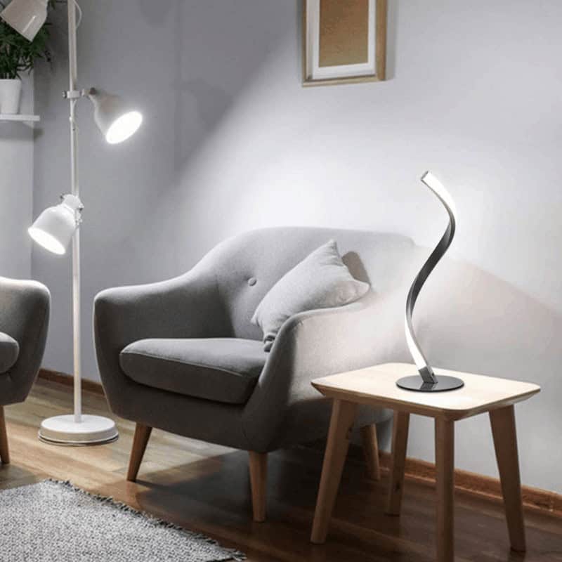 Spiraled Steel Dimmable LED Table Lamp