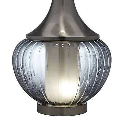 Set of 2 Brushed Nickel "Blue Glow" Table Lamps 3