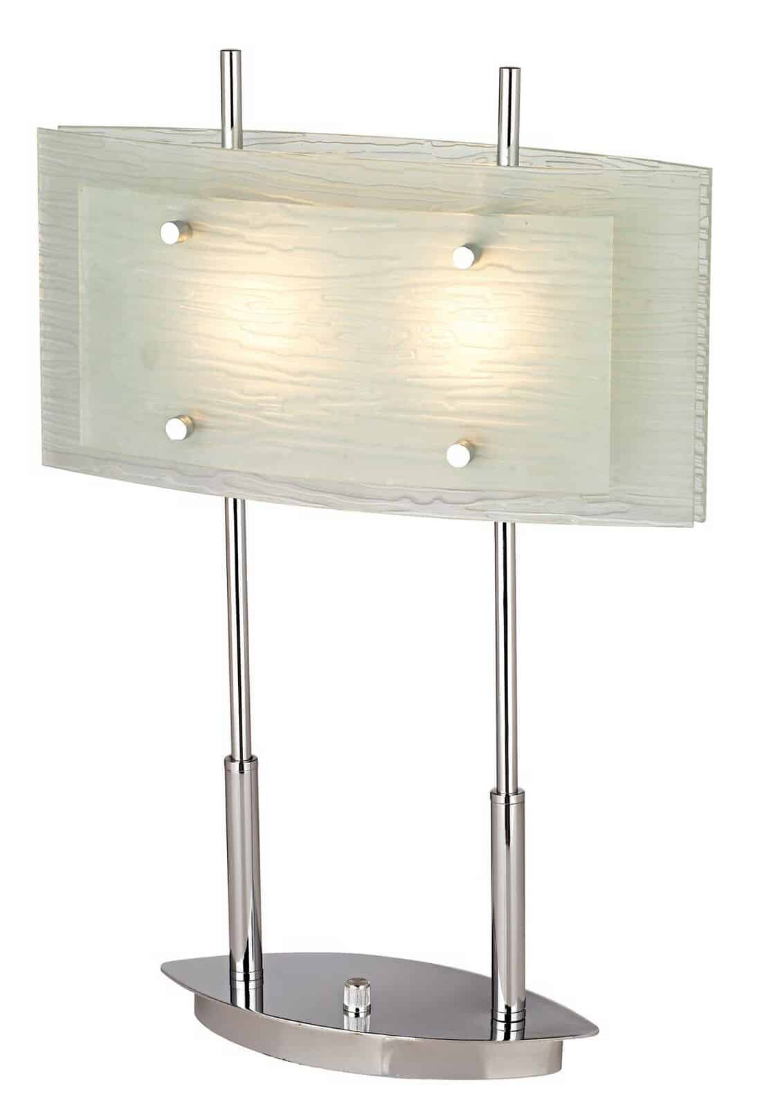 Possini Charles Street Chrome Table Lamp w/ Satin Nickel Glass Shade 2