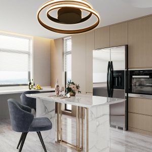 Black Swirls Acrylic Pendant Chandelier