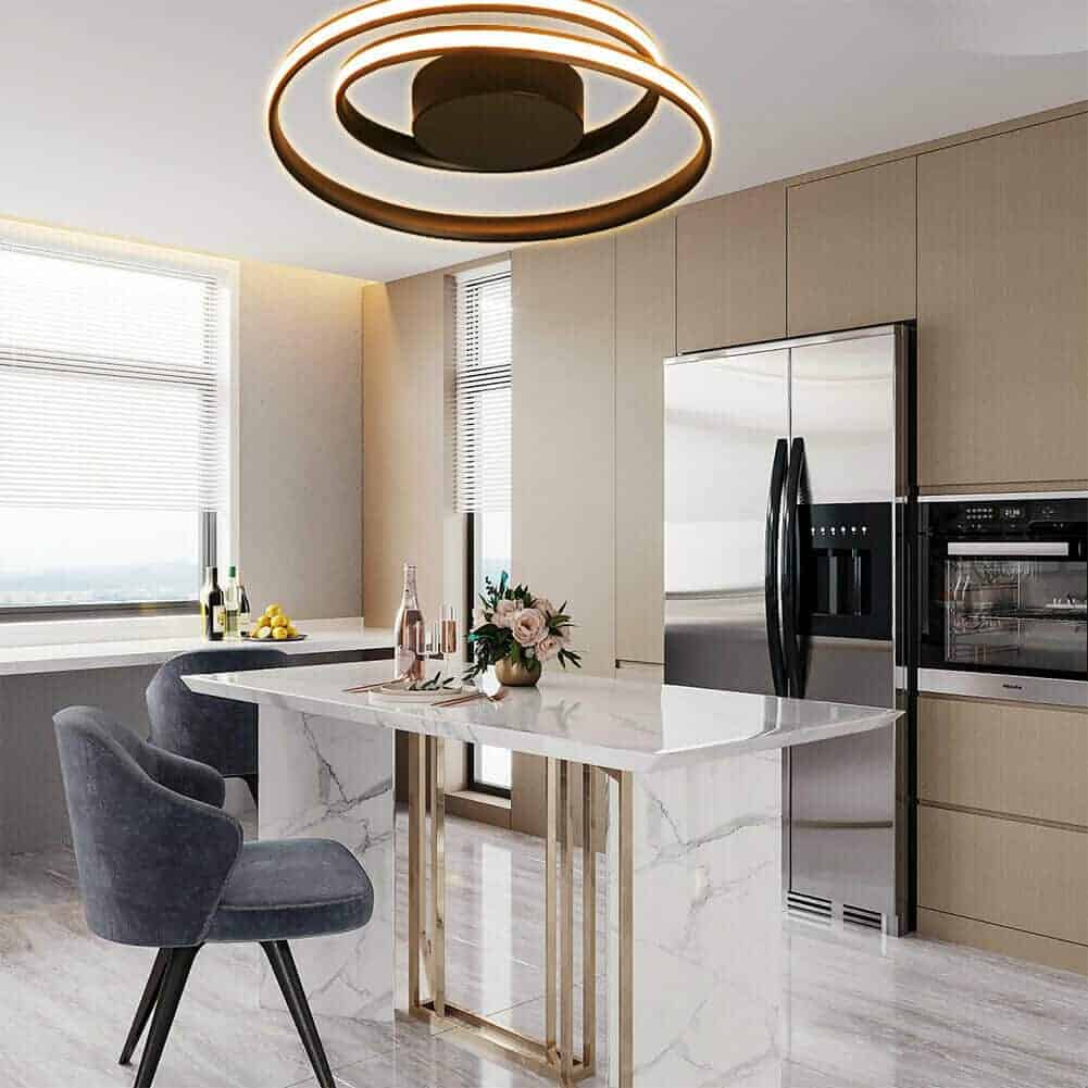 Black Swirls Acrylic Pendant Chandelier