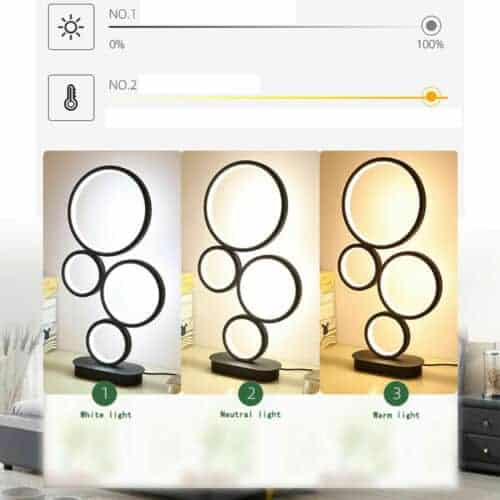 4-Circle Dimmable Halo LED Table Lamp 8