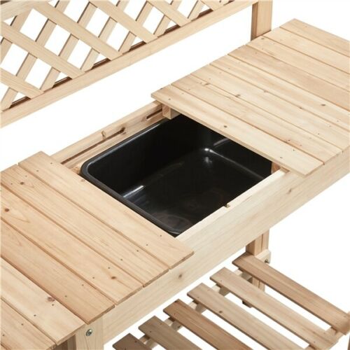 Solid Fir Wood Garden or Bar Workstation Table w/Sliding Tabletop 11