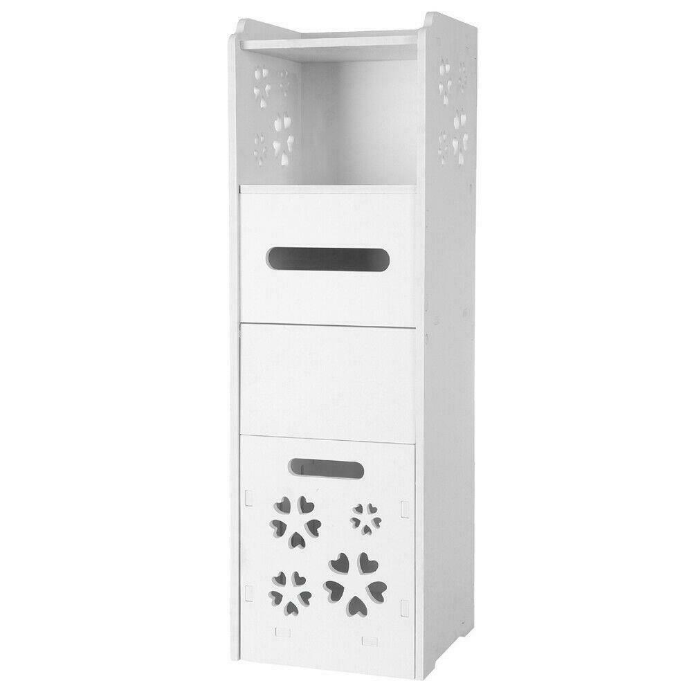 White Slim Multi-Functional Bathroom Storage Cabinet 2