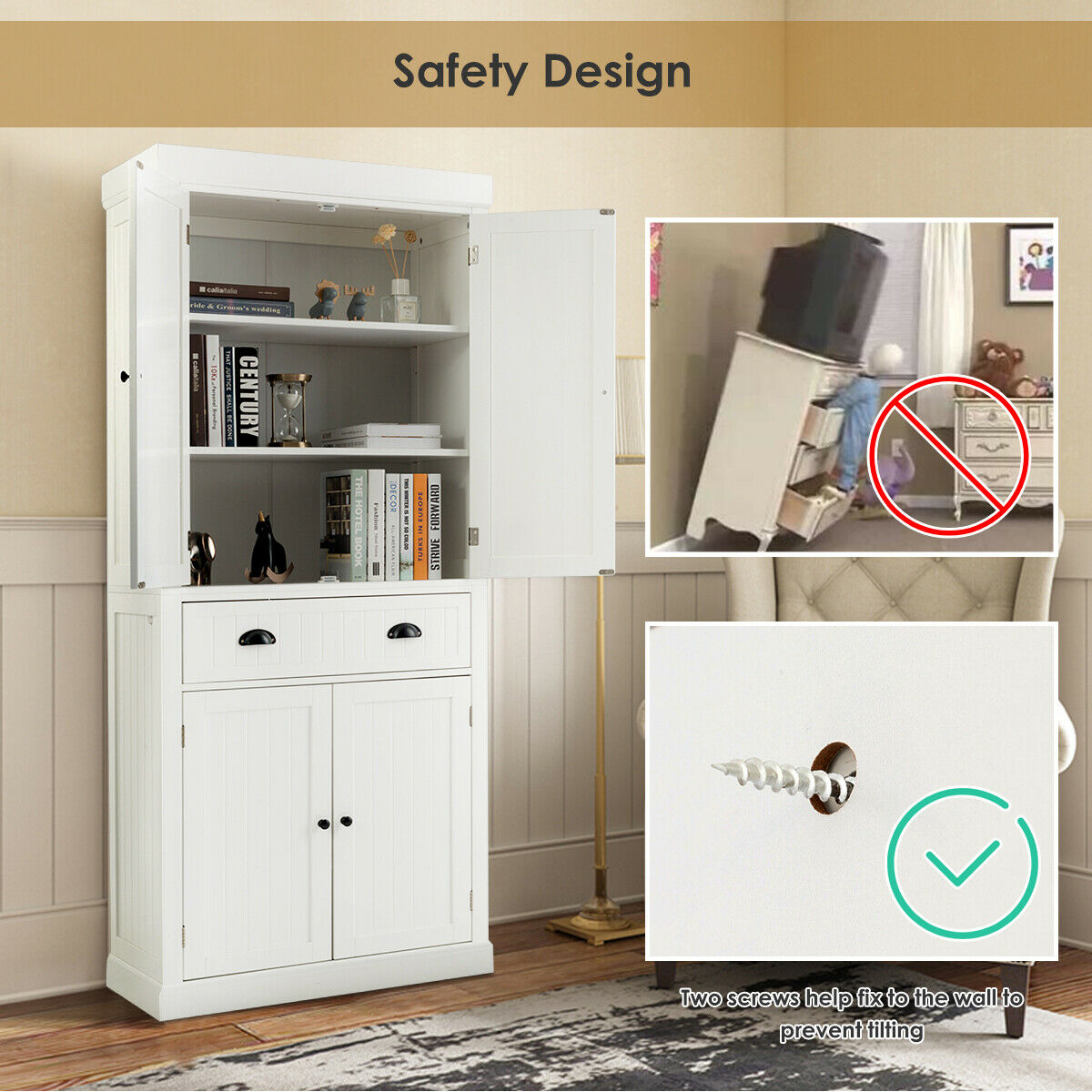 6-Shelf FCH Kitchen Storage Pantry Cabinet 8