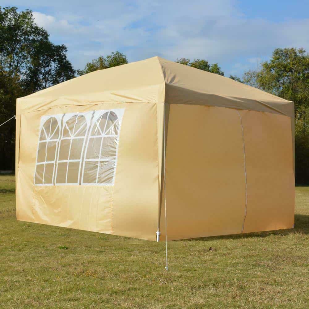 Beige 10' x 10' Pop-Up Gazebo w/ Khaki Carry Bag 2