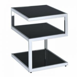 Contemporary Black Glass Side Table 2
