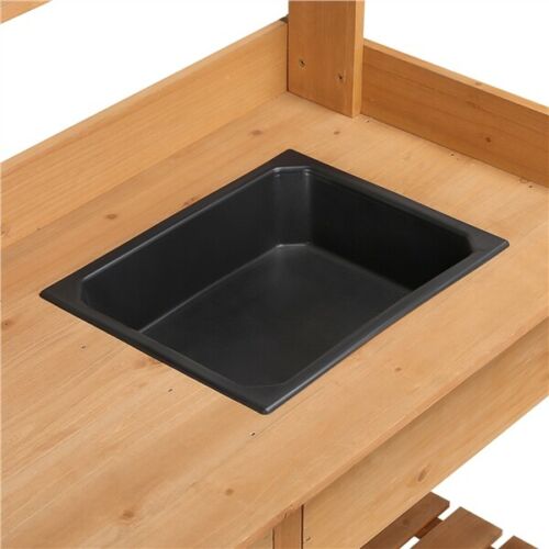 Natural Wood Garden and Patio Potting Workstation 5