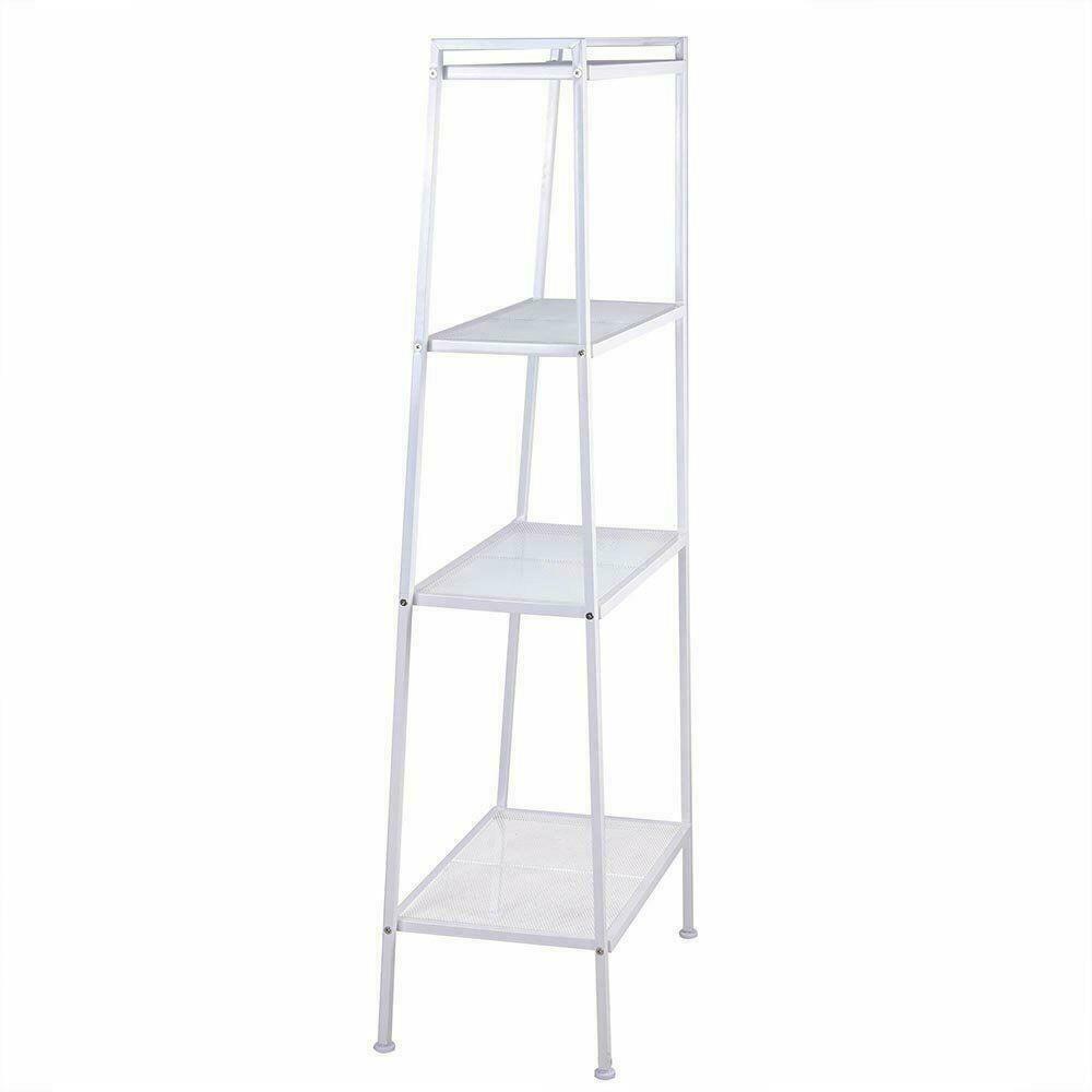 4-Tier White Storage Ladder Leaning-Bookshelf 2