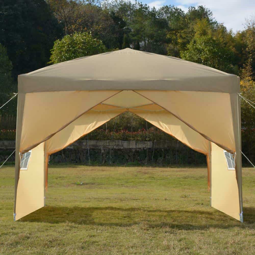 Beige 10' x 10' Pop-Up Gazebo w/ Khaki Carry Bag 3