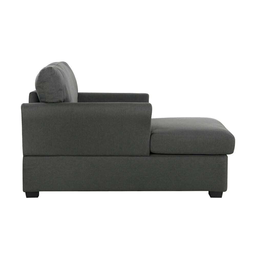 Charcoal Grey Chaise Lounge Upholstered Sofa Chair 5