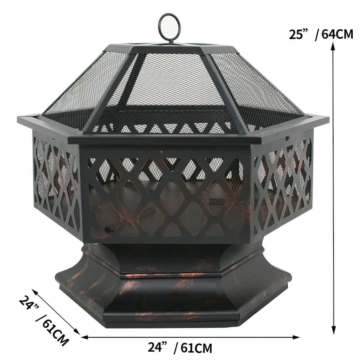 Hex-Shaped Patio Fire Pit Bowl 11